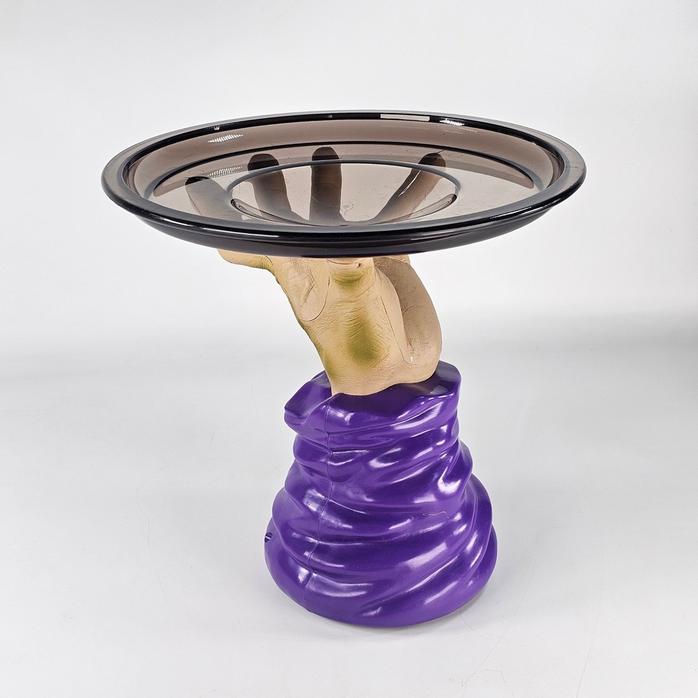 Vintage 2004 Take One Animated Monster Hand Halloween Candy Dish Purple Base
